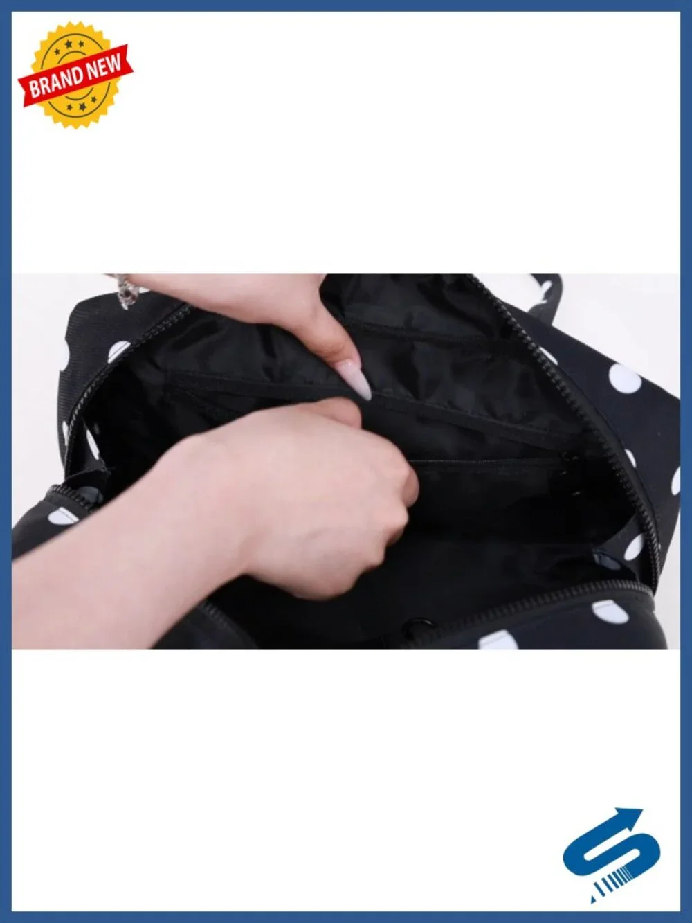 Slouchy Lightweight Nylon Bowler Bag Shoulder Handbag with Charm Loop